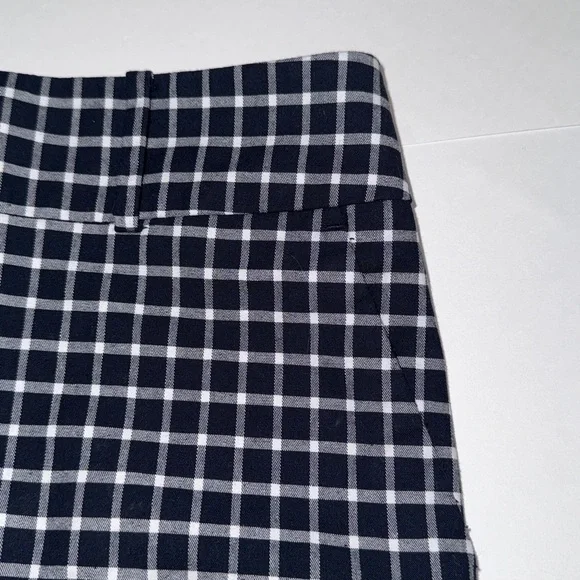 Loft Modern Skinny Ankle Pant Size 4 Navy and White Plaid Office Teacher Work - Picture 13 of 13